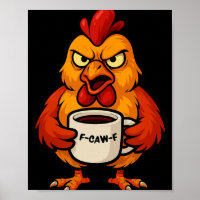 F-caw-f Kaffeetasse Lustiger Hahn Huhn Henne Krähe