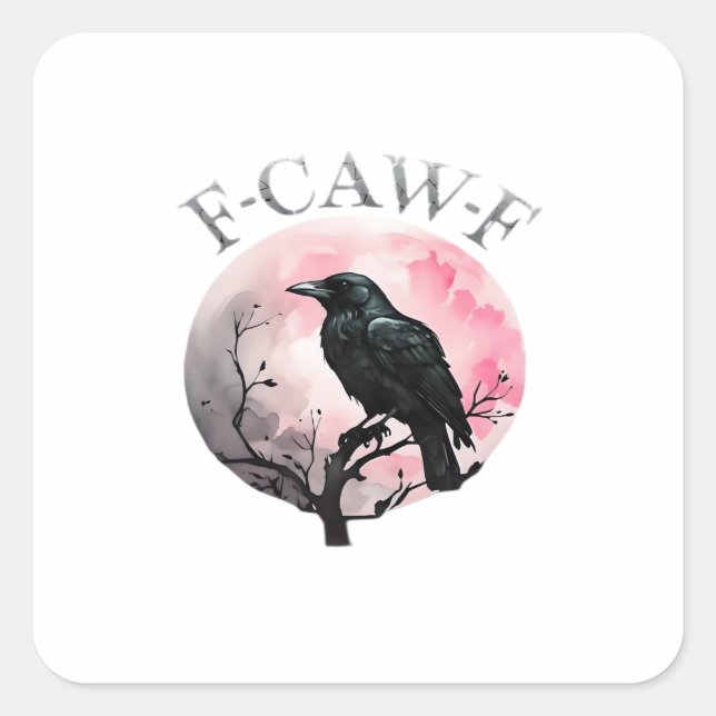 F-Caw-F Klassisch Retro-Kühl Quadratischer Aufkleber (Vorderseite)