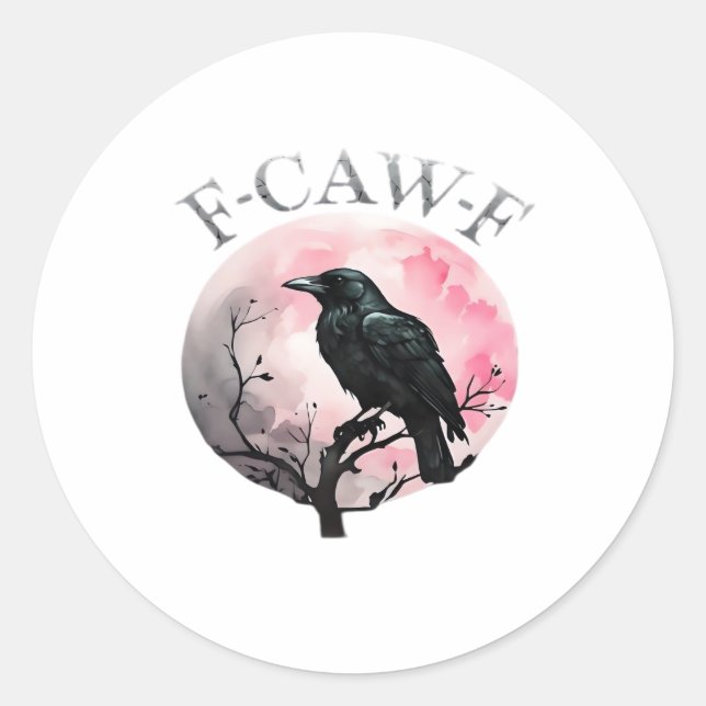 F-Caw-F Klassisch Retro-Kühl Runder Aufkleber (Vorderseite)