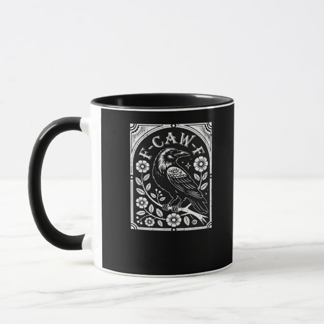 F-Caw-F Krähe Ästhetik Casual Tasse (Links)