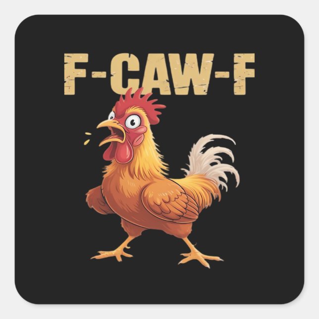 F-Caw-F Krähe Gothic Lustiger Humor Quadratischer Aufkleber (Vorderseite)