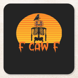 F-Caw-F Krähe Klassische Ästhetik Casual Rechteckiger Pappuntersetzer