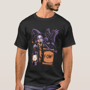 F-Caw-F Krähe Lustige Gothic Mond Schwarzer Vogel  T-Shirt