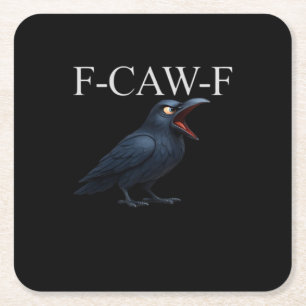 F-Caw-F Krähe Lustige Krähe F-Caw-F Gear Cool Einz Rechteckiger Pappuntersetzer