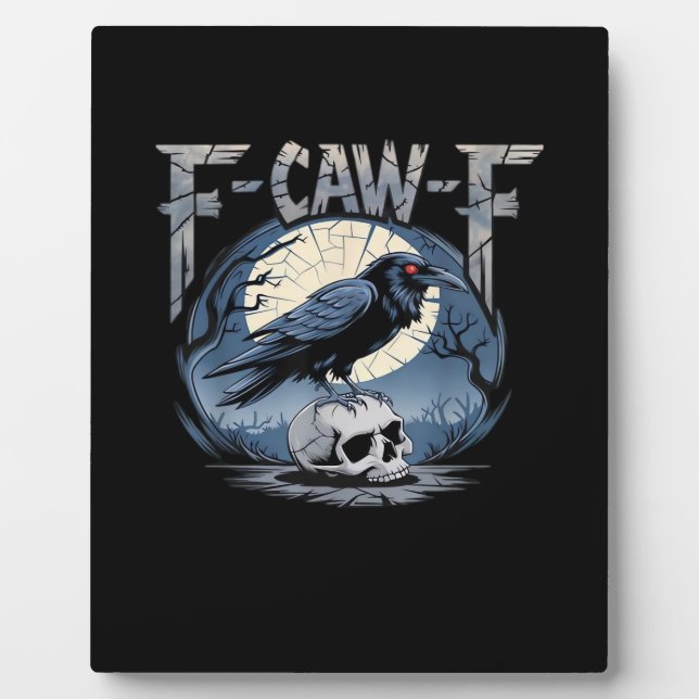 F-Caw-F Krähe Mondlicht Rabe Klassiker Fotoplatte (Vorderseite)