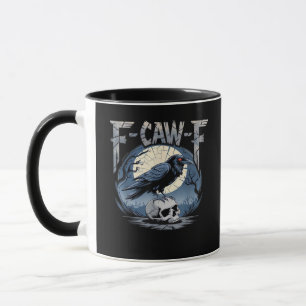 F-Caw-F Krähe Mondlicht Rabe Klassiker Tasse