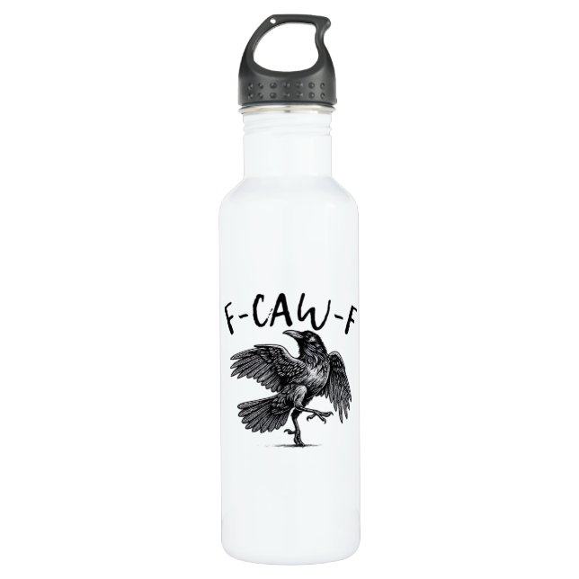 F Caw F Krähe Retro Klassischer Stil Edelstahlflasche (Vorderseite)