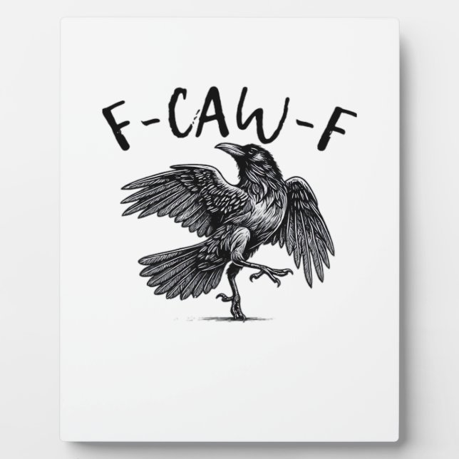 F Caw F Krähe Retro Klassischer Stil Fotoplatte (Vorderseite)