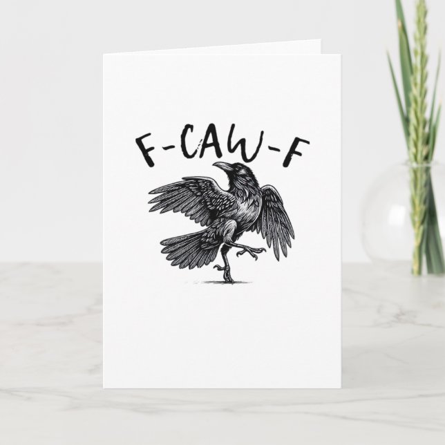 F Caw F Krähe Retro Klassischer Stil Karte (Vorderseite)