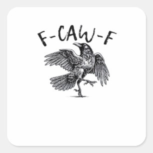 F Caw F Krähe Retro Klassischer Stil Quadratischer Aufkleber