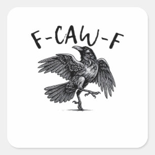 F Caw F Krähe Retro Klassischer Stil Quadratischer Aufkleber