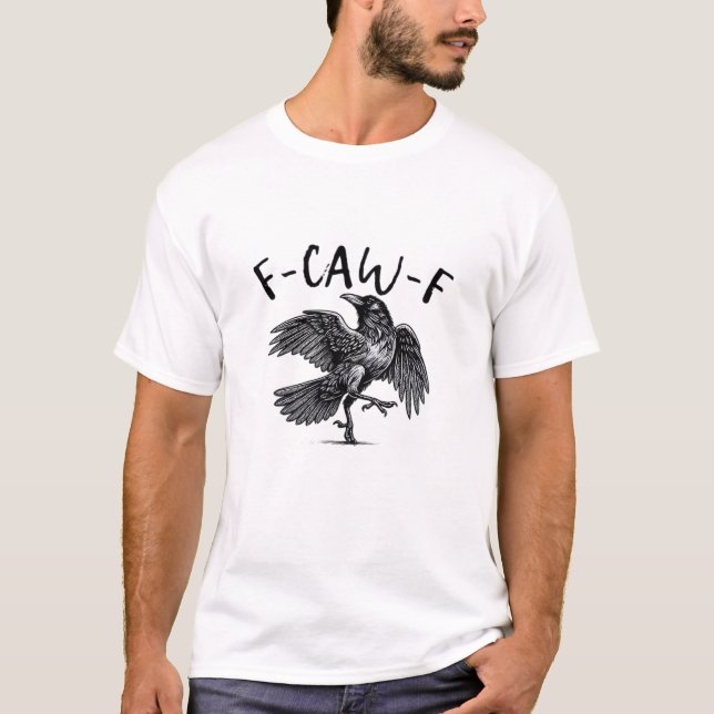 F Caw F Krähe Retro Klassischer Stil T-Shirt (Vorderseite)