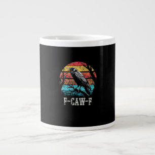 F-Caw-F Krähe Retro-Sonnenuntergang Wortspiel Lust Jumbo-Tasse