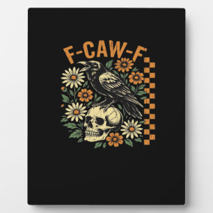 F-Caw-F Krähe Vintage-Grafik Fotoplatte