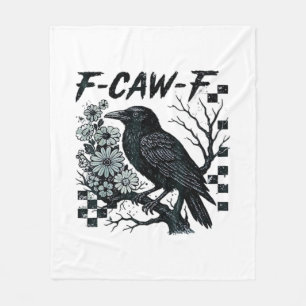 F-Caw-F Krähe Vogel Retro Klassiker Fleecedecke