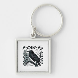 F-Caw-F Krähe Vogel Retro Klassiker Schlüsselanhänger