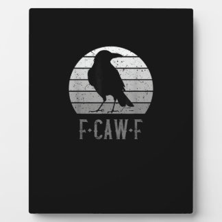 F-Caw-F Krähe Vogel Retro Mond Vintage F-Caw-F Fotoplatte
