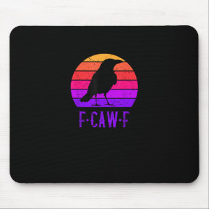 F-Caw-F Krähe Vogel Retro Sonnenuntergang Vintage Mousepad