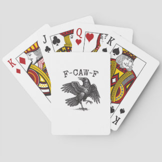 F-Caw-F Krähe Wortwitz Lustiger Vogel Krächzen Gru Spielkarten