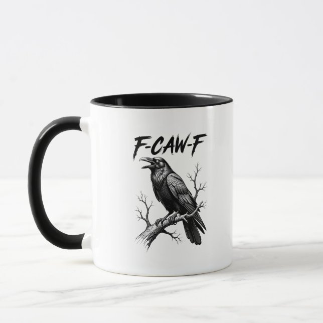 F Caw F Krähenliebhaber-Raben-Meme klassischer Sti Tasse (Links)