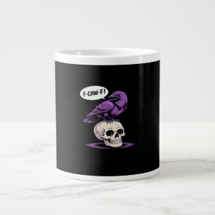 F-Caw-F Krähenschädel Halloween Humor Grafikdesign Jumbo-Tasse