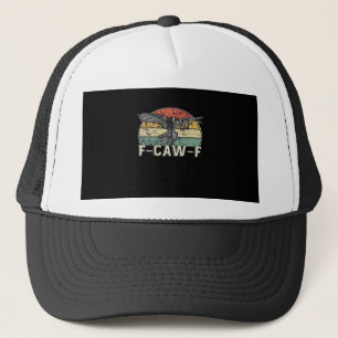 F-Caw-F Kuh Lustiger Vogel Vintage Sonnenuntergang Truckerkappe