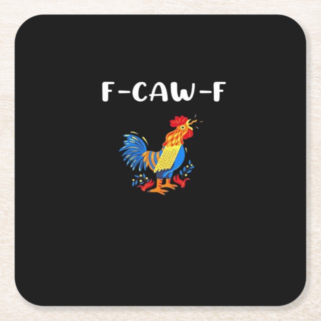 F-Caw-F Lustig Trendig Rechteckiger Pappuntersetzer (Vorderseite)