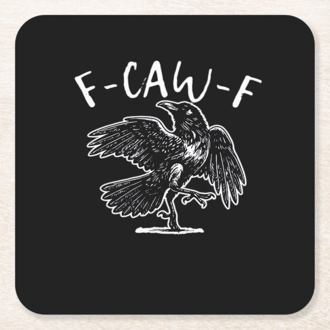 F-Caw-F Lustig Trendig Rechteckiger Pappuntersetzer (Vorderseite)