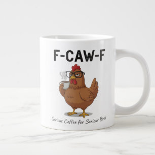 F-Caw-F Lustige Hühner-Kaffeetasse Lustiger Hahn Jumbo-Tasse