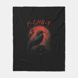 F-Caw-F Lustige Krähe Blutmond Gothic Erwachsenen Fleecedecke