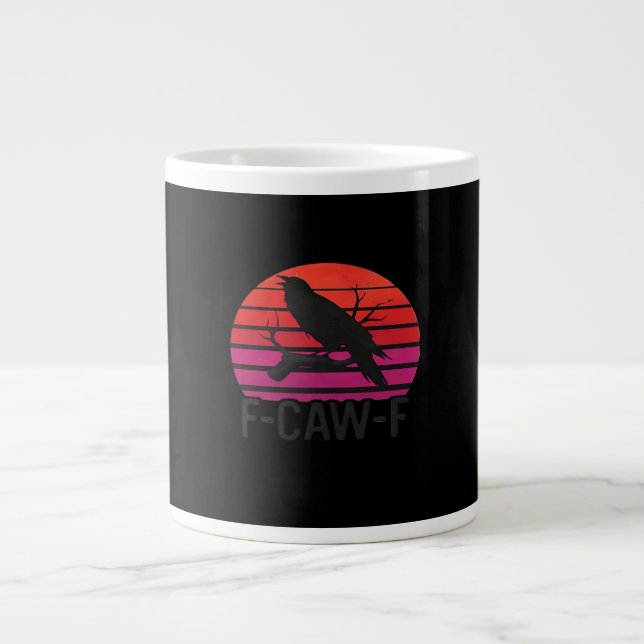 F-Caw-F Lustige Krähe Klassisch Minimal Sauber Jumbo-Tasse (Vorderseite)