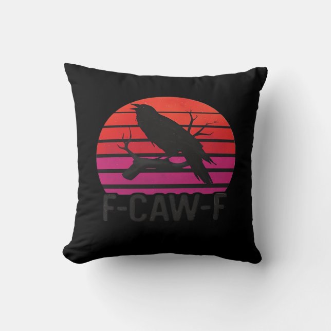 F-Caw-F Lustige Krähe Klassisch Minimal Sauber Kissen (Vorderseite)