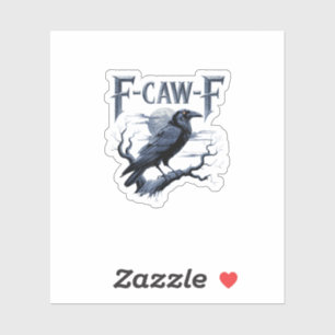 F-Caw-F Lustiger Gothic-Rabe Vogel Halloween Aufkleber