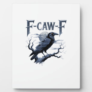 F-Caw-F Lustiger Gothic-Rabe Vogel Halloween Fotoplatte