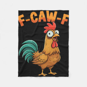 F-caw-f Lustiger Hahn Huhn Cartoon-Farm Fleecedecke
