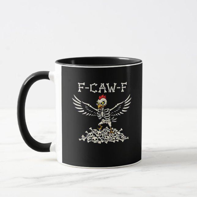 F Caw F Lustiger Hühner-Halloween Cooler Einzigart Tasse (Links)