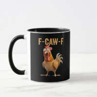 F Caw F Lustiger Hühner Humor Zitat im Vintage-Sti