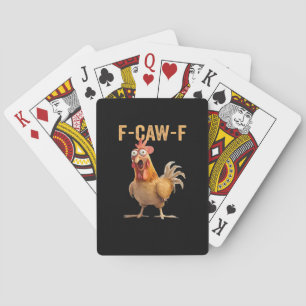 F Caw F Lustiger Hühnerhumor Hahn Meme Klassiker Spielkarten