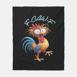 F Caw F Lustiger Hühnerhumor im Retro-Stil Fleecedecke