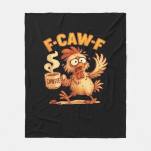F Caw F Lustiger Klassischer Retro-Huhn-Grafik Fleecedecke