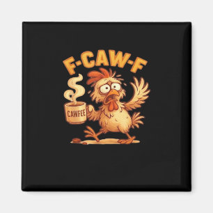 F Caw F Lustiger Klassischer Retro-Hühner-Grafik Magnet