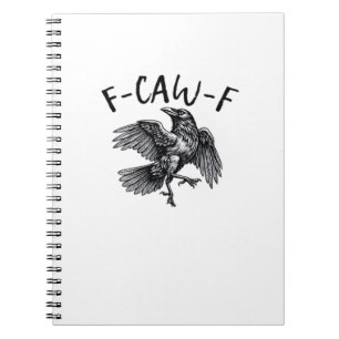 F Caw F Lustiger Krähe Vintage-Grafik Notizblock