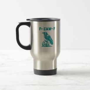 F-Caw-F Lustiger Rabe Gothic-Krähe Retro-Klassiker Reisebecher