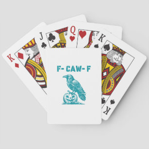 F-Caw-F Lustiger Rabe Gothic-Krähe Retro-Klassiker Spielkarten