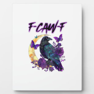 F-Caw-F Lustiger Rabe Halloween-Saison Gruselzeit Fotoplatte