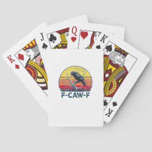 F-Caw-F Lustiger Rabe Krähe Vintage Gothic Vogel P Spielkarten