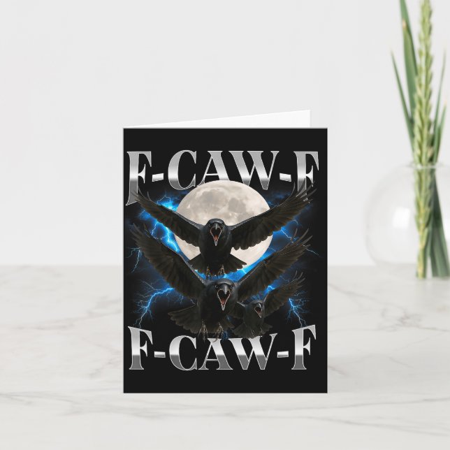 F-caw-f Lustiger Rabe Lustiger Erwachsenen-Humor G Karte (Vorderseite)