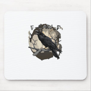 F-Caw-F Lustiger Raben-Wortwitz Gothic Krähe Humor Mousepad