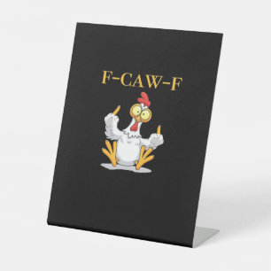 F-Caw-F Lustiger Retro-Hahn Klassiker Sockelschild
