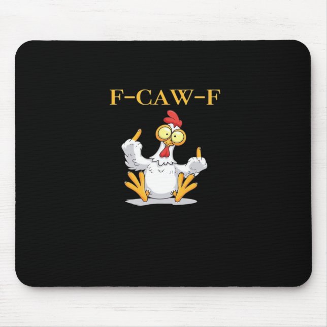 F-Caw-F Lustiger Retro-Huhn Klassiker Mousepad (Vorne)